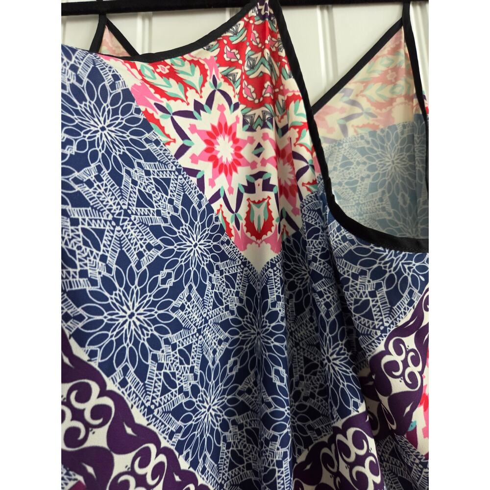 City Chic Tile Mixed Scarf Print Maxi Dress Womens Plus S/16W Boho Racerback - Picture 4 of 6
